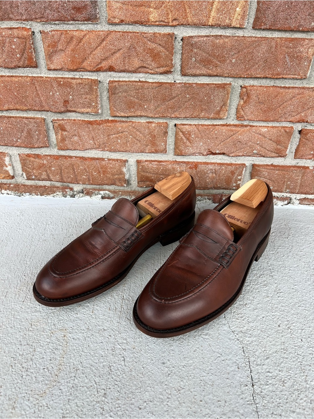 Frye Chestnut Brown Leather Penny Loafers